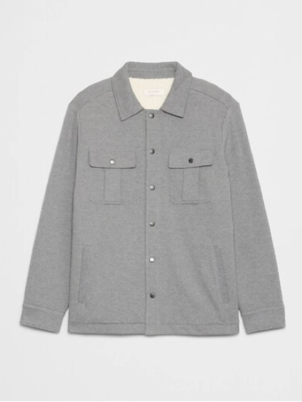 Banana Republic Sherpa Lined Button Down Thick Shirt Jacket Gray Men’s M $140